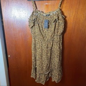 Cheetah print mini dress with ruffles
